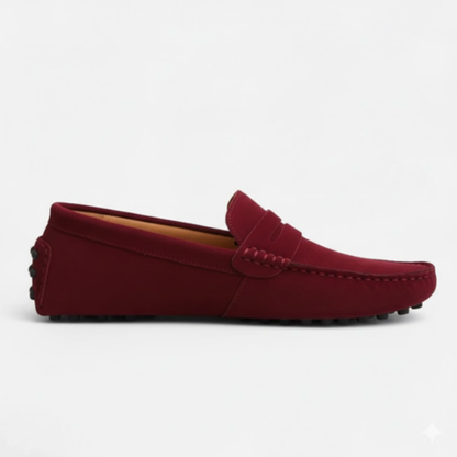 Men's Genuine Suede Leather Loafers Slip-On Driving Shoes Flat Moccasins