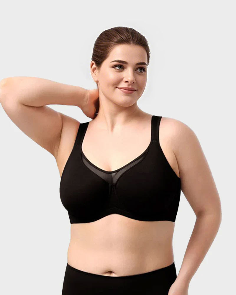 Comfortable Plus Size Full Coverage Cooling Minimizer Bra for Enhanced Support