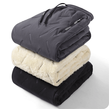 Men's Fleece-Lined Thermal Joggers - Water-Resistant Winter Pants for Cold Weather
