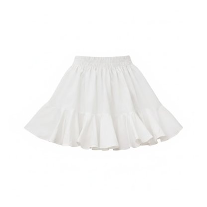 High Waist A-Line Mini Skirt with Built-in Shorts and Stretchy Elastic Waistband for Comfort