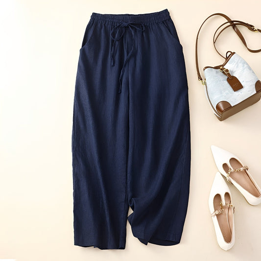 Women's Casual Wide-Leg Trousers - Comfortable and Stylish Design