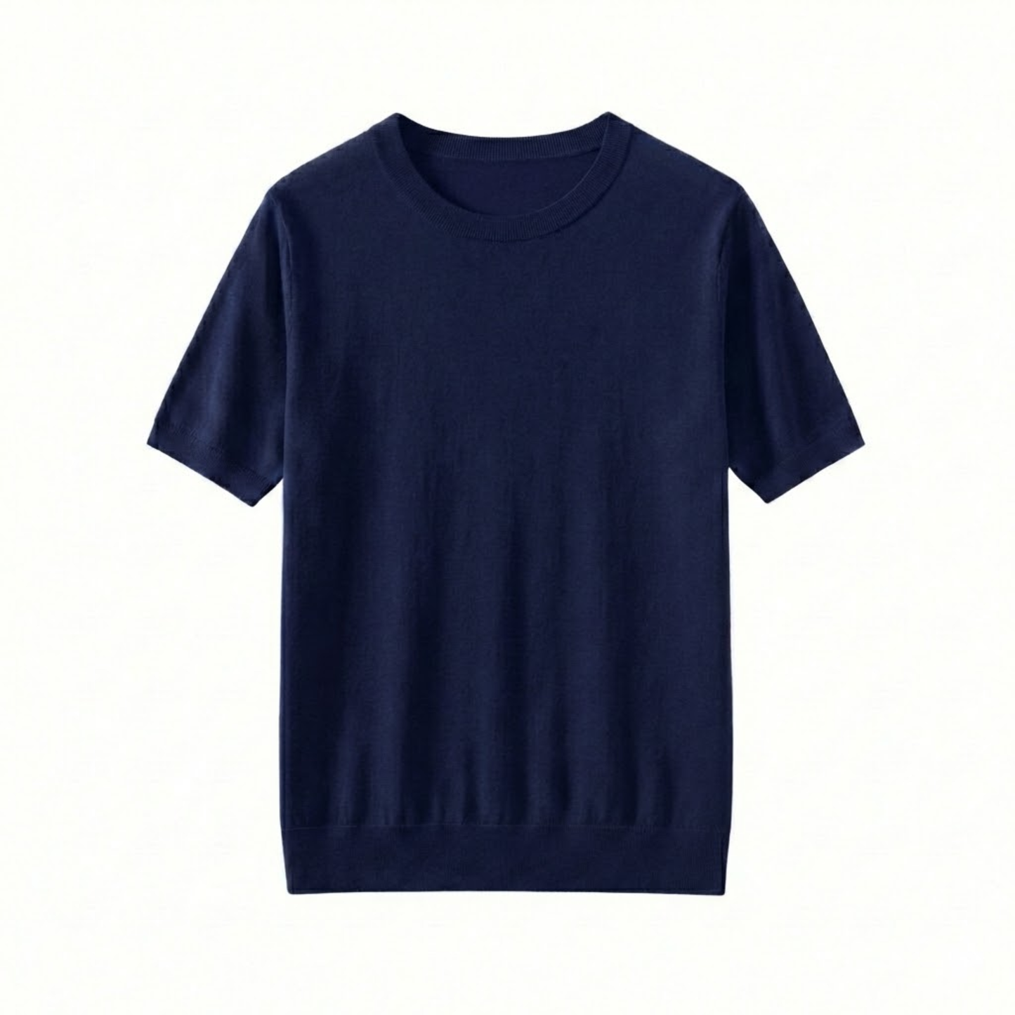 Men's Short Sleeve Crew Neck Merino Wool Blend T-Shirt - Breathable Knit Tee for Comfort