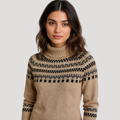 Cozy Women's Oversized Fair Isle Knit Sweater for Winter