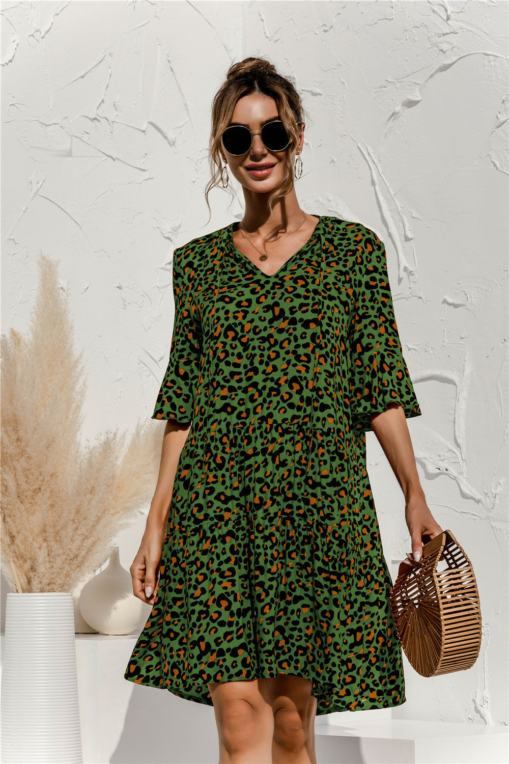 Liza - Elegant Flared Sleeve Dress for Women