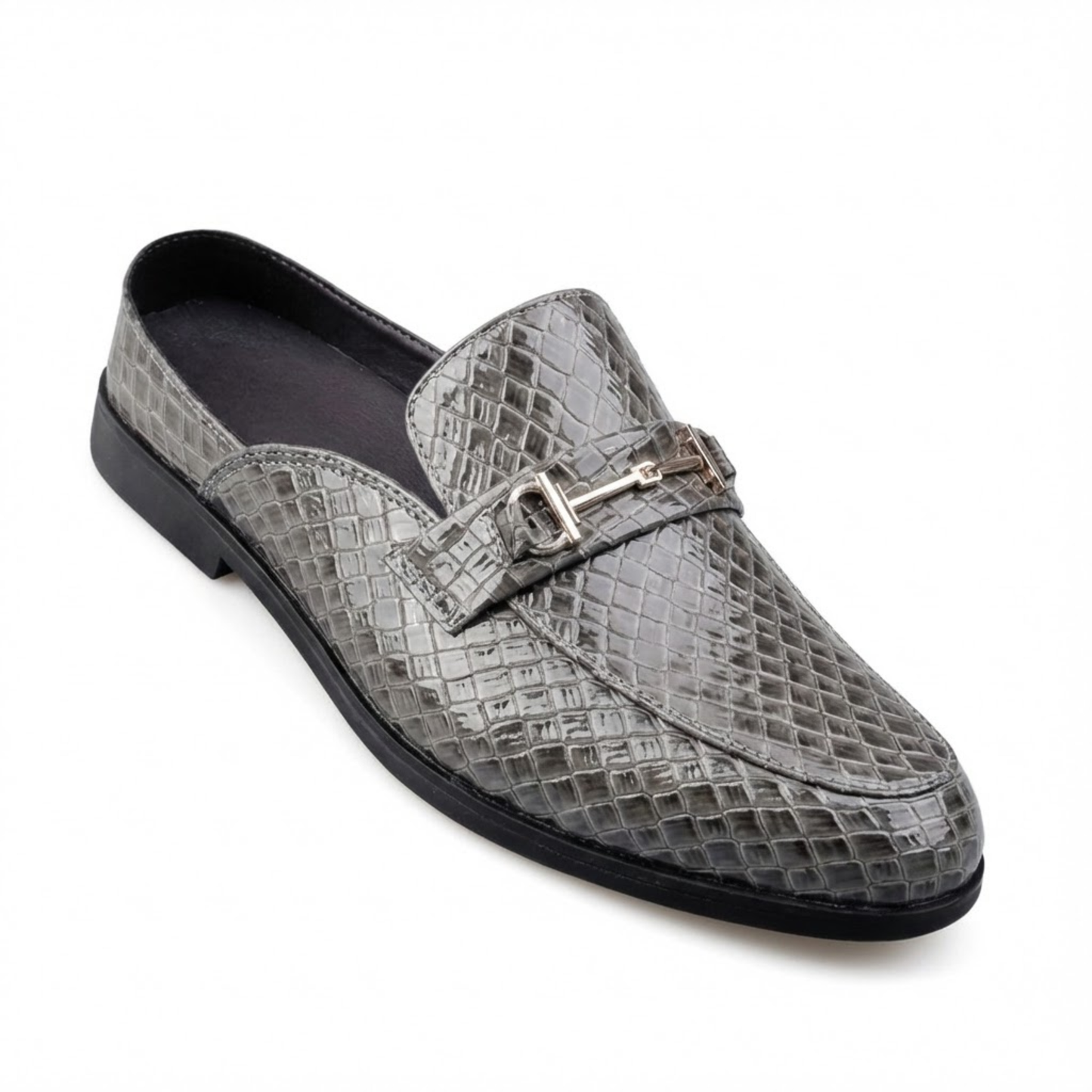 Men's PU Leather Slip-On Mules - Casual Open Back Loafers for Outdoor Driving