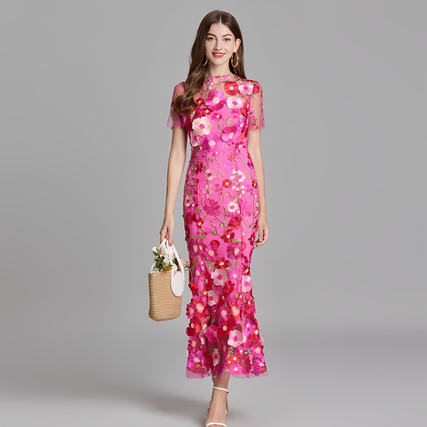Nina - Elegant Dress with Floral Embroidery for Girls