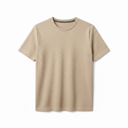 Men's Short Sleeve Waffle Knit Crew Neck T-Shirt - Breathable Casual Pullover Top