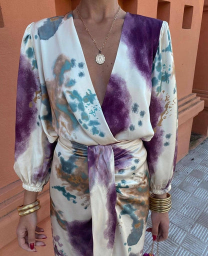 Lashay | Dress with Abstract Print