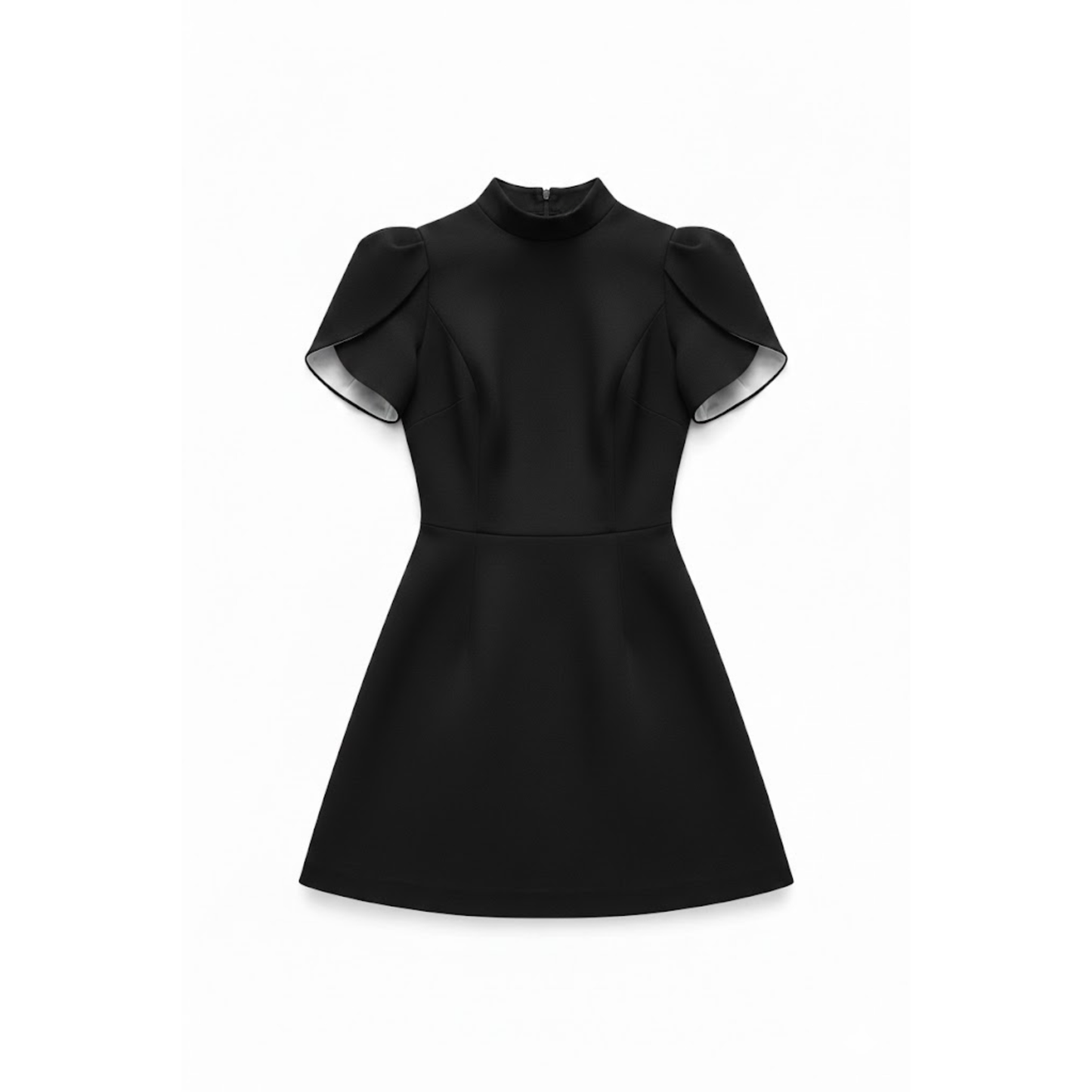 Women's A-Line Mini Dress with Short Puff Sleeves and Bow Detail at Empire Waist
