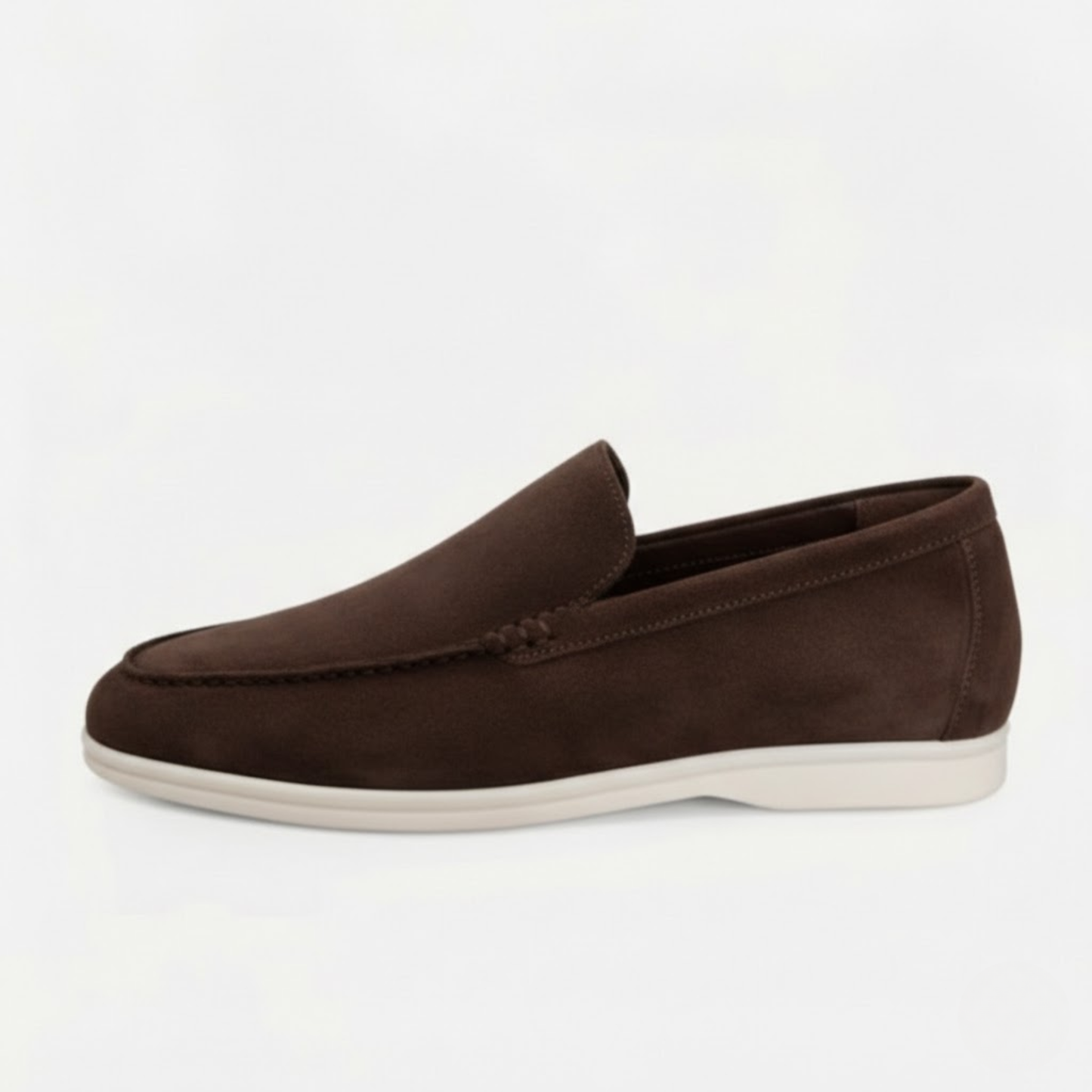 Men's Slip-On Cow Suede Leather Loafers - Casual Shoes with Durable Rubber Outsole