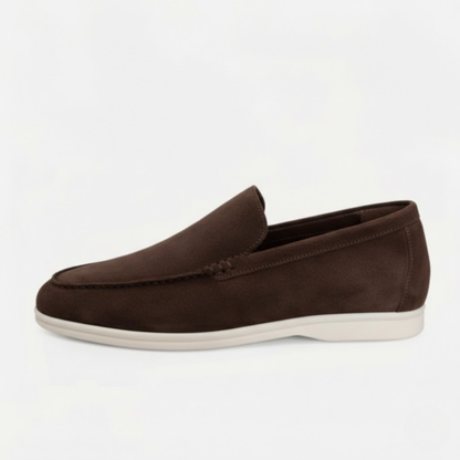 Men's Slip-On Cow Suede Leather Loafers - Casual Shoes with Durable Rubber Outsole
