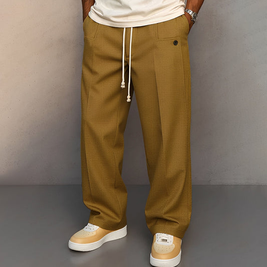 Conor - Casual Straight-Leg Trousers with Drawstring for Men
