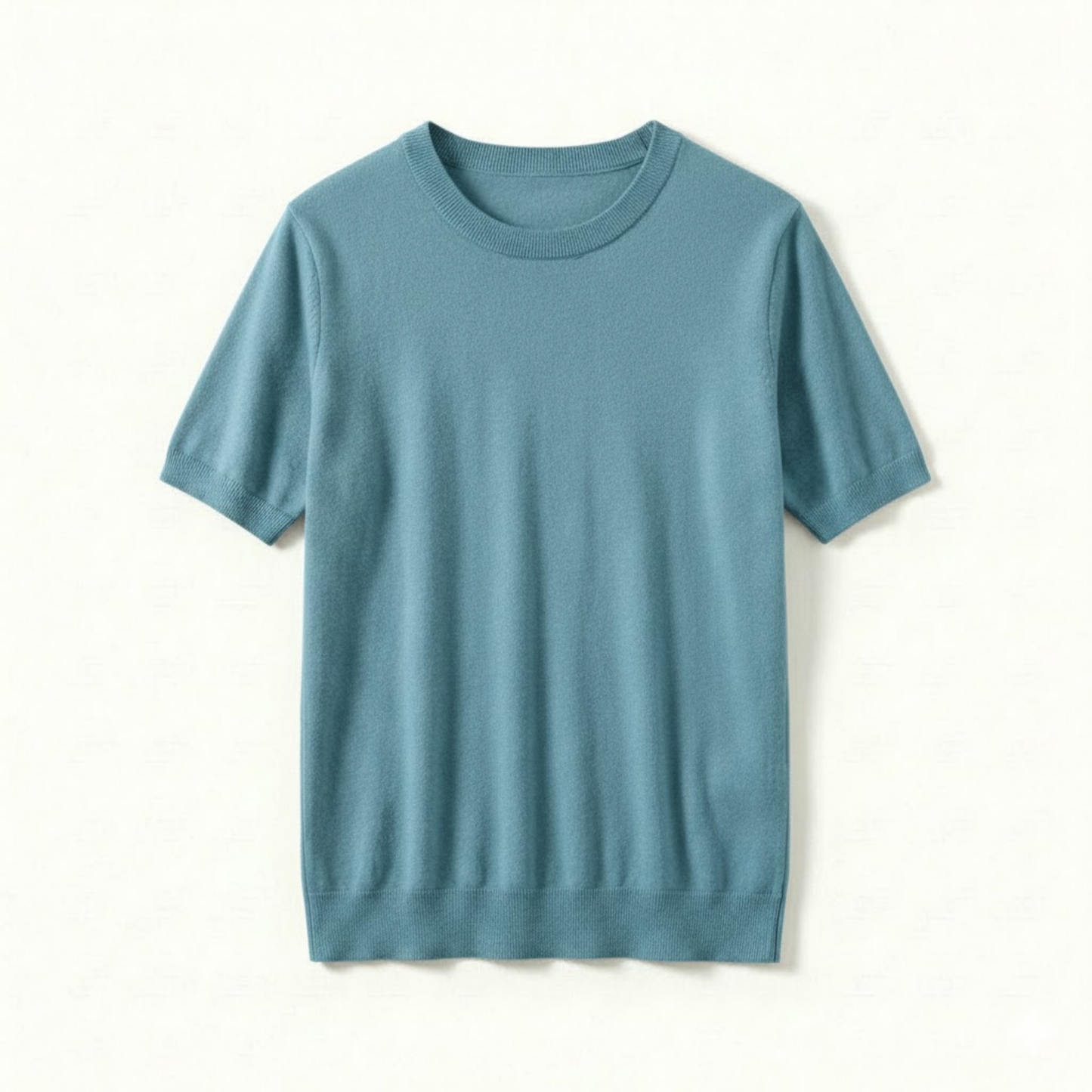 Men's Short Sleeve Crew Neck Merino Wool Blend T-Shirt - Breathable Knit Tee for Comfort