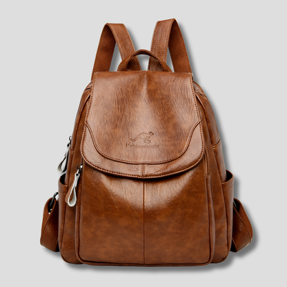 Stylish Anti-Theft Leather Backpack for Women - Secure and Fashionable Travel Bag