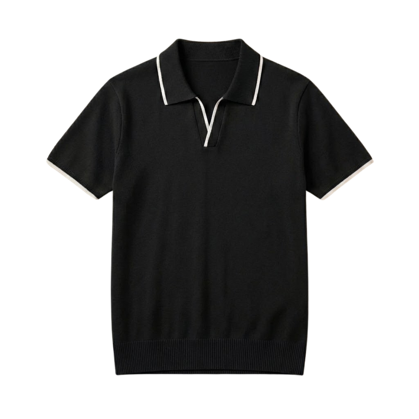 Men's Slim Fit Short Sleeve Knit Polo Shirt - Cotton Polyester Blend Smart Casual Top