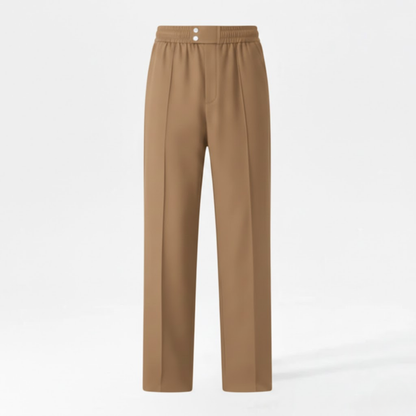 Men's Loose Fit Silk Casual Pants - Drapey Straight Leg Solid Color Trousers