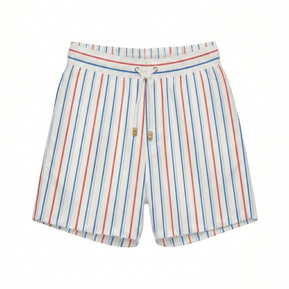 Men's Quick Dry Striped Swim Trunks with Elastic Waistband for Beach and Pool