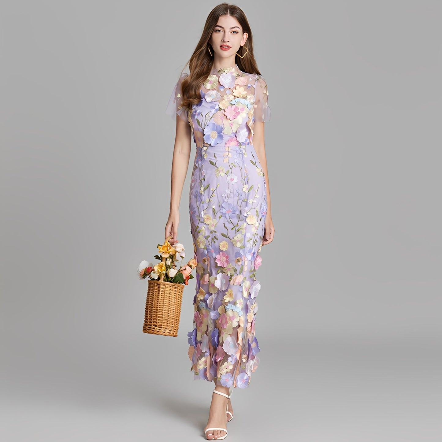 Nina - Elegant Dress with Floral Embroidery for Girls