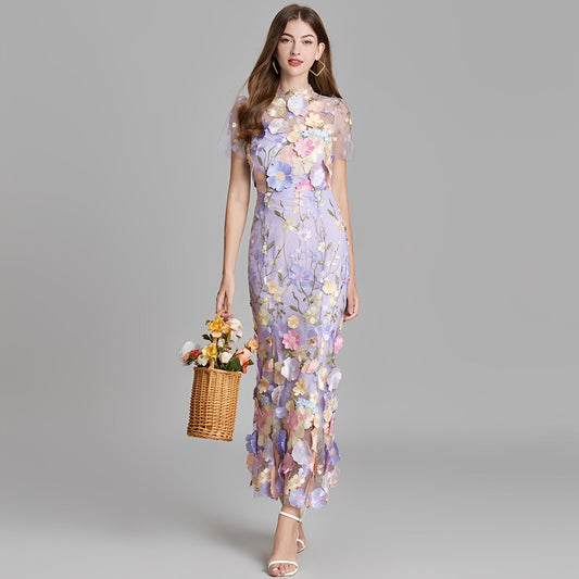 Nina - Elegant Dress with Floral Embroidery for Girls