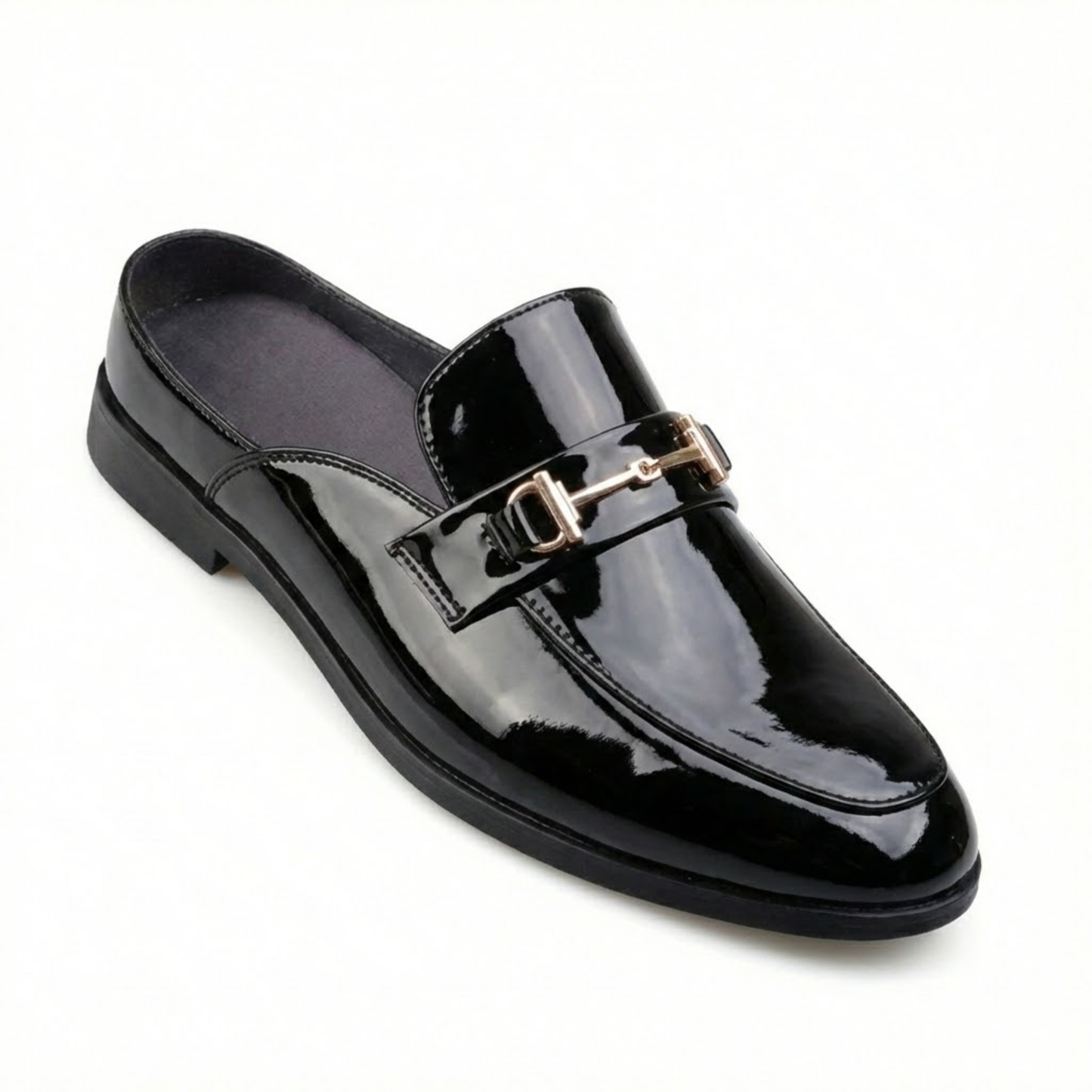 Men's PU Leather Slip-On Mules - Casual Open Back Loafers for Outdoor Driving