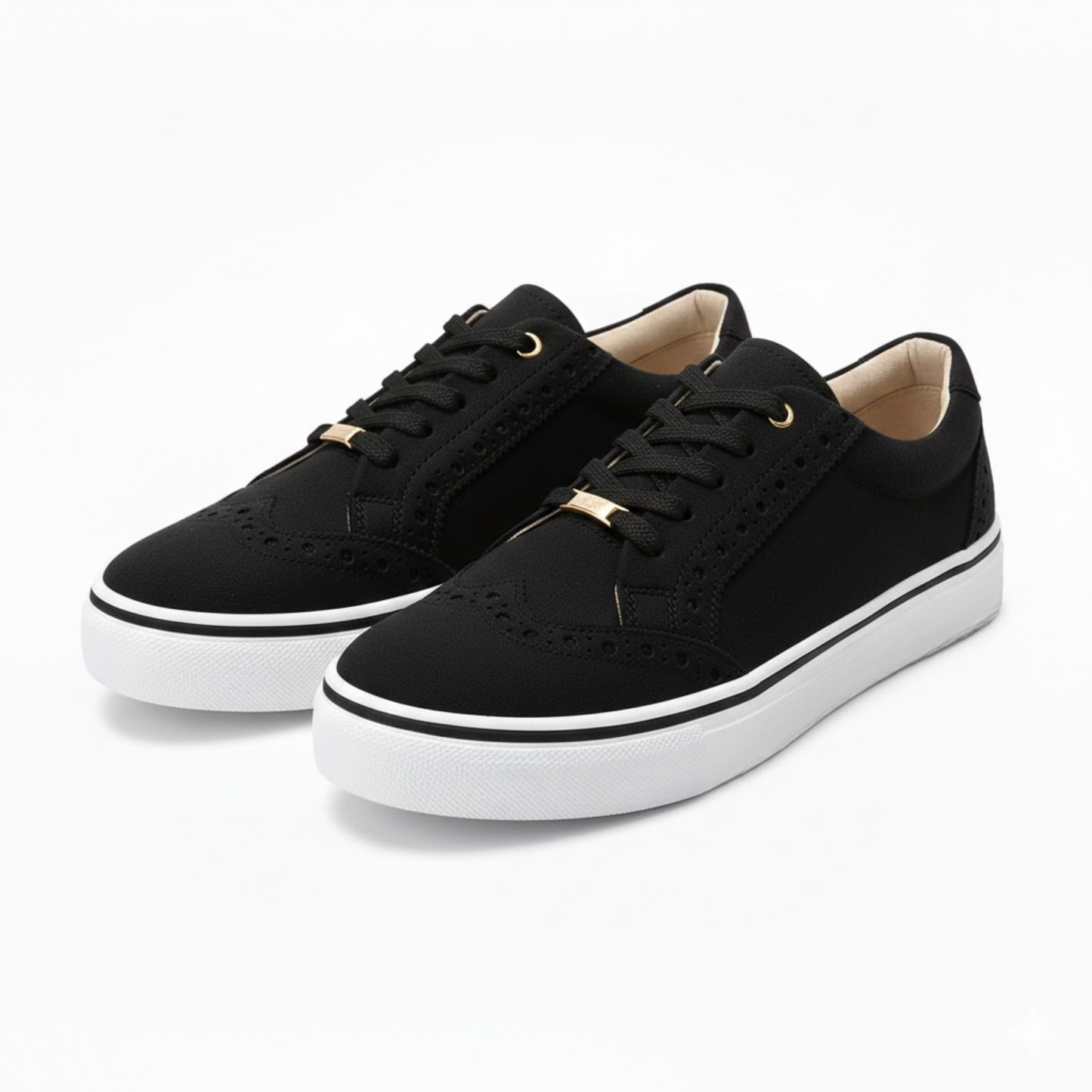 Women's Casual Lace-Up Flat Loafers with Round Toe and Durable PVC Sole