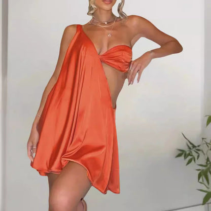 Pamelia | Ladies' Dress Asymmetrically Draped