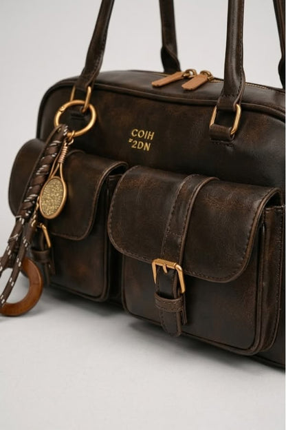 Women's Multi-Pocket Shoulder Bag - Stylish and Functional Design