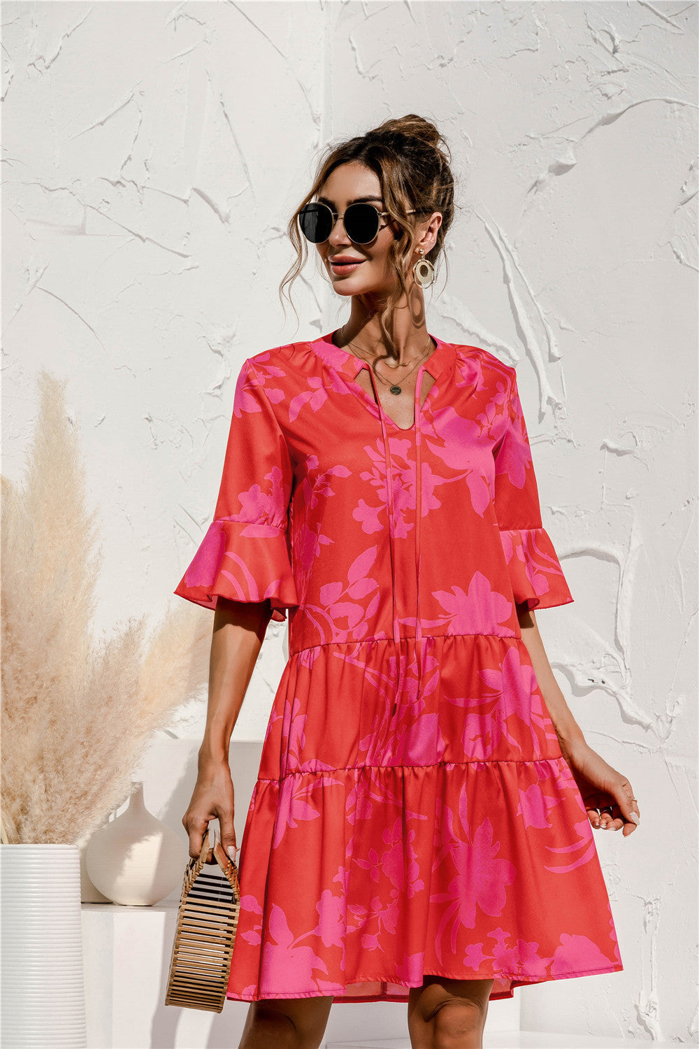 Liza - Elegant Flared Sleeve Dress for Women