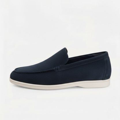 Men's Slip-On Cow Suede Leather Loafers - Casual Shoes with Durable Rubber Outsole