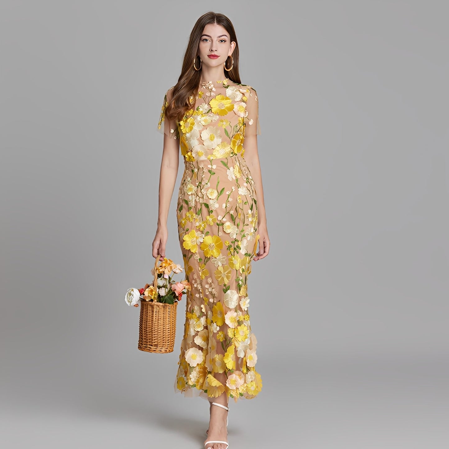 Nina - Elegant Dress with Floral Embroidery for Girls