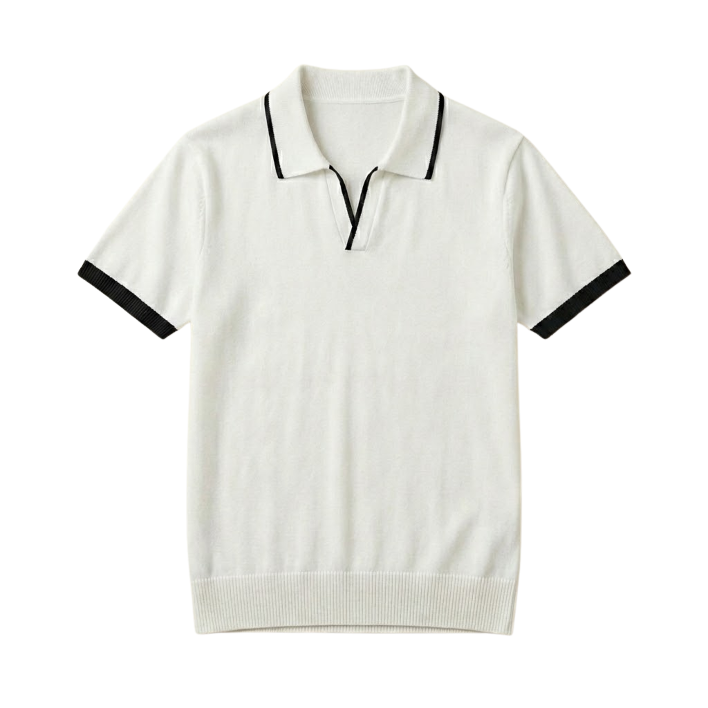 Men's Slim Fit Short Sleeve Knit Polo Shirt - Cotton Polyester Blend Smart Casual Top