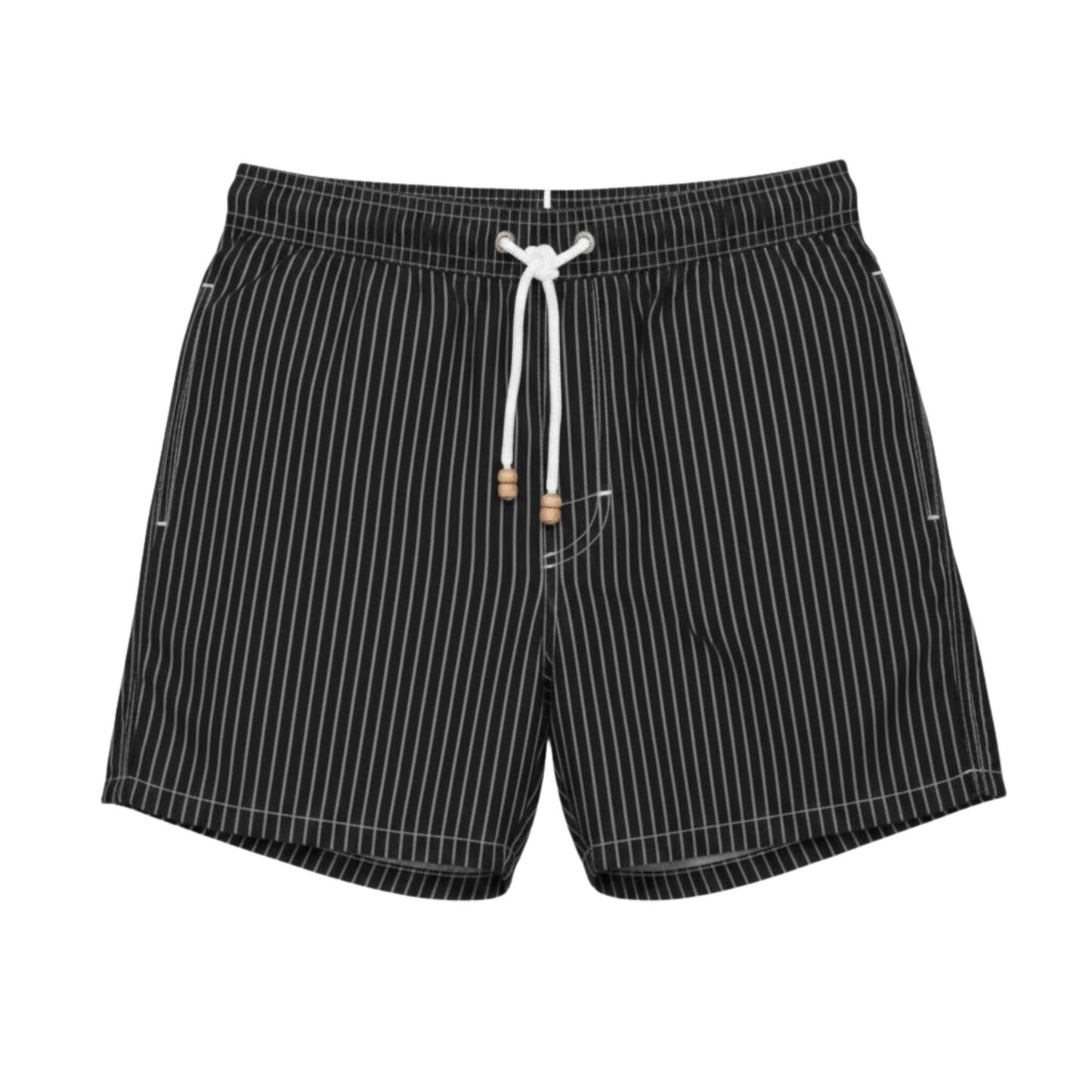 Men's Quick Dry Striped Swim Trunks with Elastic Waistband for Beach and Pool