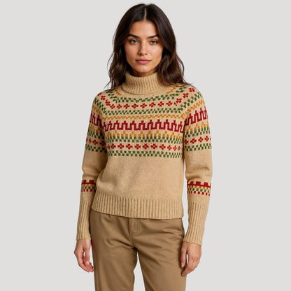 Cozy Women's Oversized Fair Isle Knit Sweater for Winter