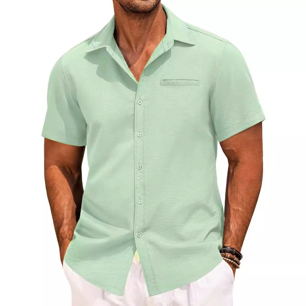 Carson - Comfortable Short-Sleeved Shirt with Buttons for Men
