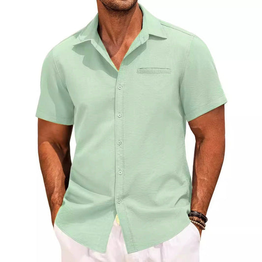 Carson - Comfortable Short-Sleeved Shirt with Buttons for Men