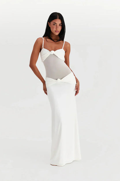 Ayesha | Strapless Mesh Detail Dress