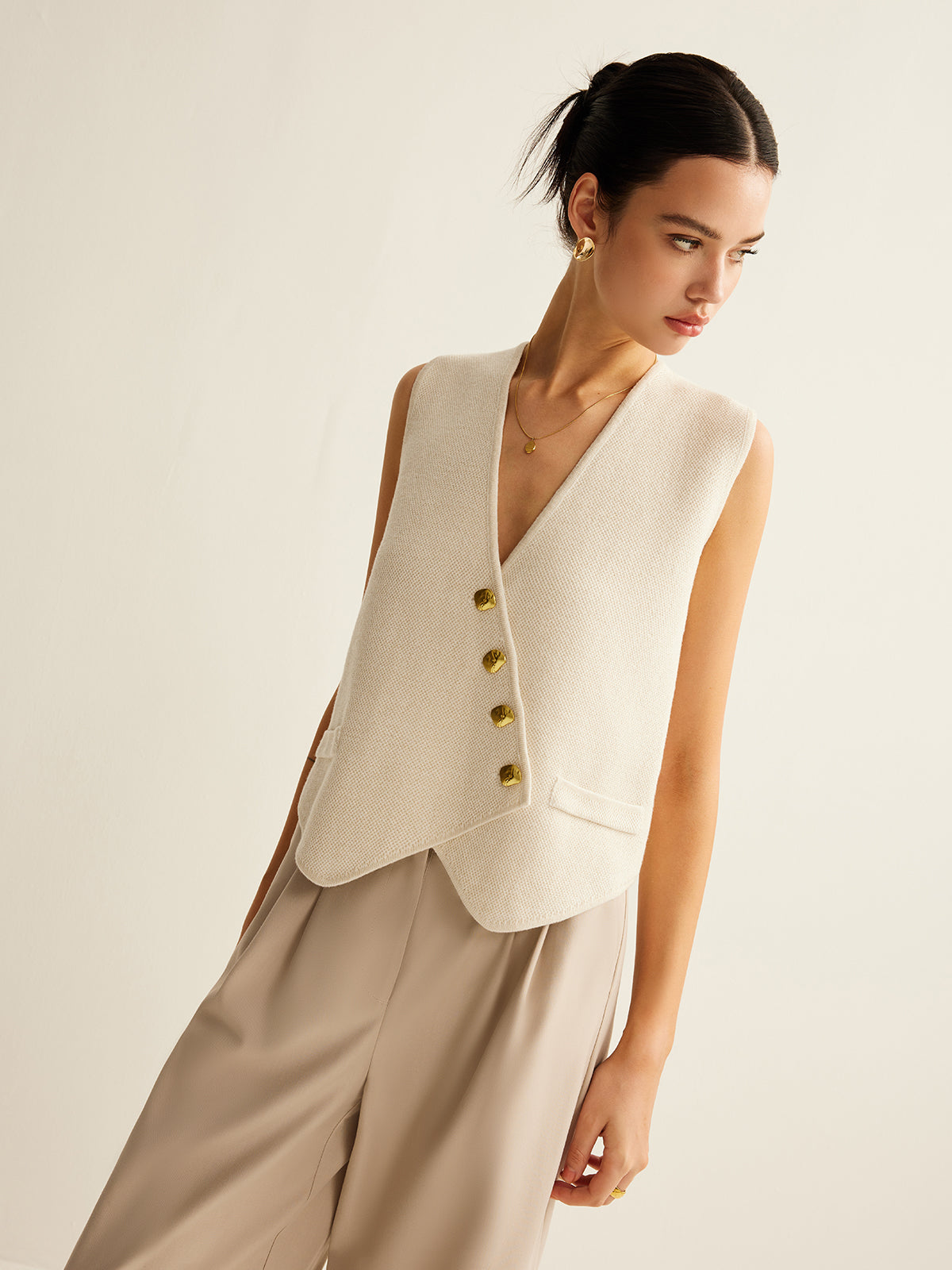 Shane | Waistcoat with Golden Buttons