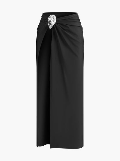 Bryana | Maxi Skirt Set with Golden Details