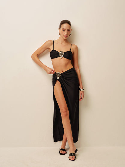 Bryana | Maxi Skirt Set with Golden Details