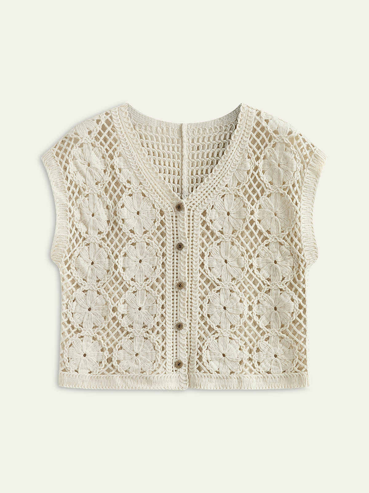 Haisley | Knitted Cardigan with Jacquard Floral Pattern