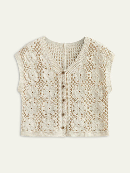 Haisley | Knitted Cardigan with Jacquard Floral Pattern