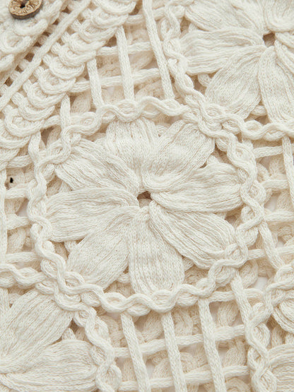 Haisley | Knitted Cardigan with Jacquard Floral Pattern
