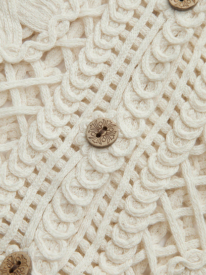 Haisley | Knitted Cardigan with Jacquard Floral Pattern