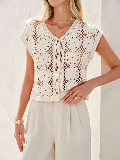 Haisley | Knitted Cardigan with Jacquard Floral Pattern