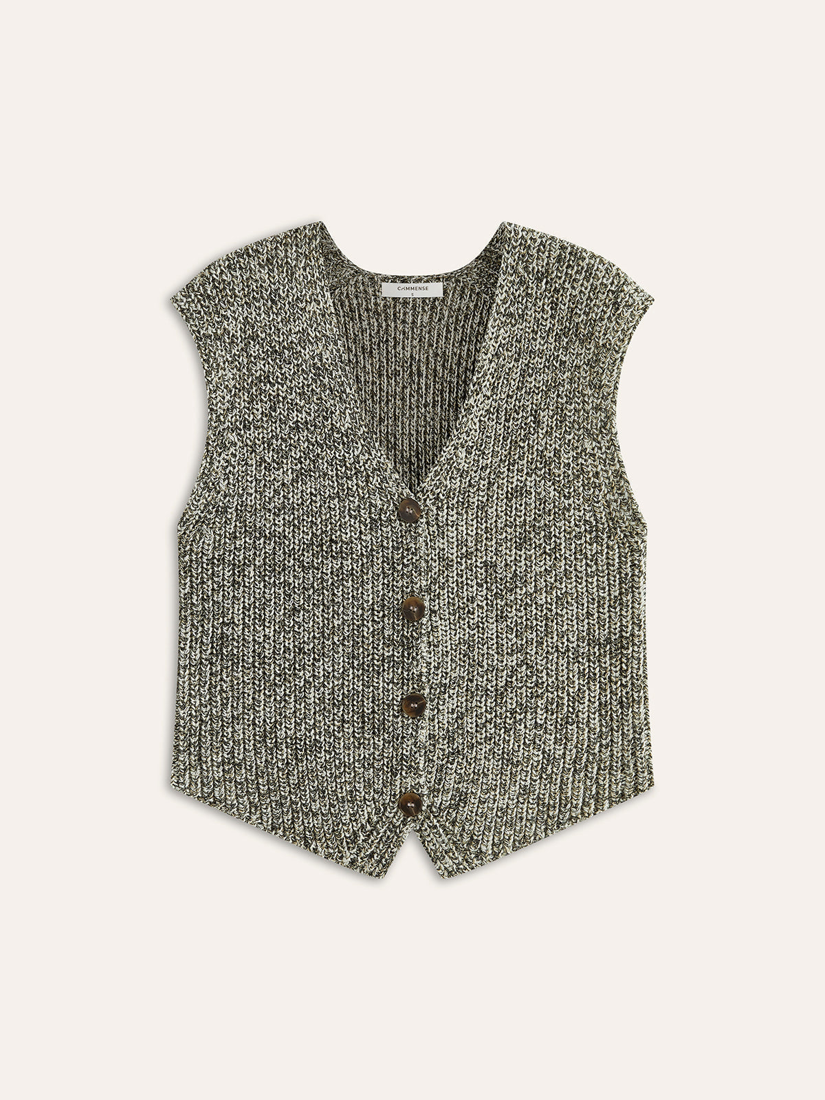 Muriel | Knitted Sleeveless Cardigan Grey