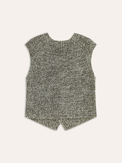 Muriel | Knitted Sleeveless Cardigan Grey