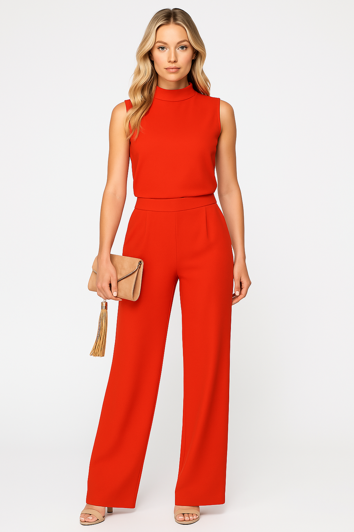 Elegant Sleeveless Wide-Leg Jumpsuit for Effortless Style and Versatile Outfits