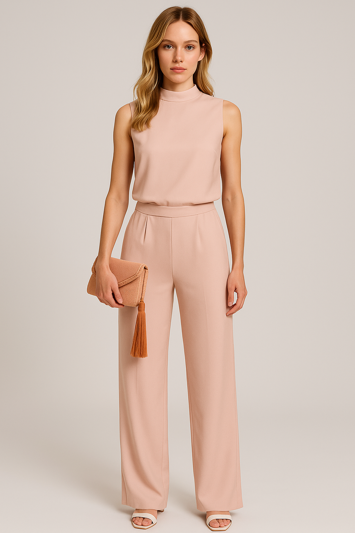 Elegant Sleeveless Wide-Leg Jumpsuit for Effortless Style and Versatile Outfits