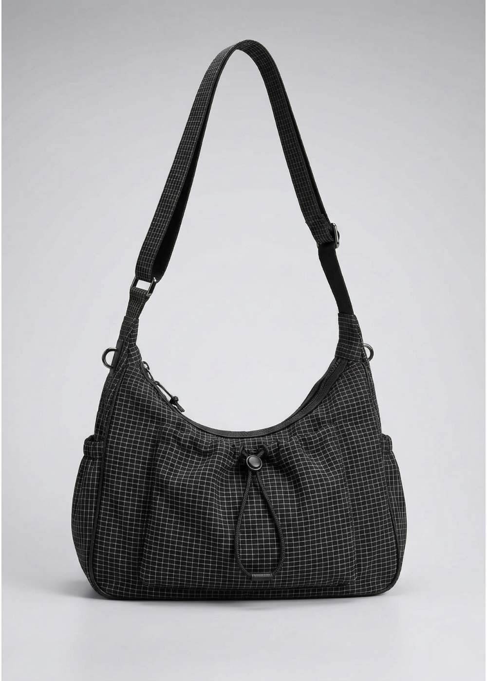 Stylish Black Nylon School Handbag with Zip Closure - Durable and Functional