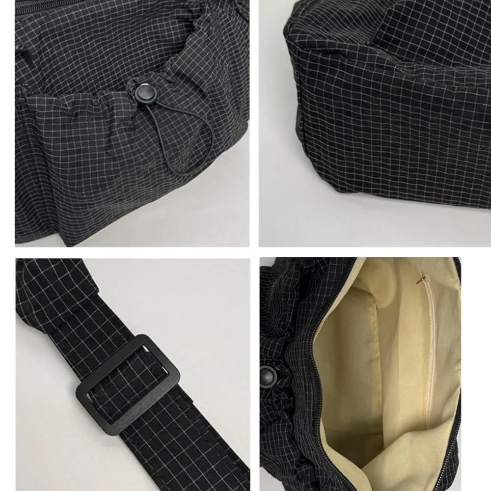 Stylish Black Nylon School Handbag with Zip Closure - Durable and Functional